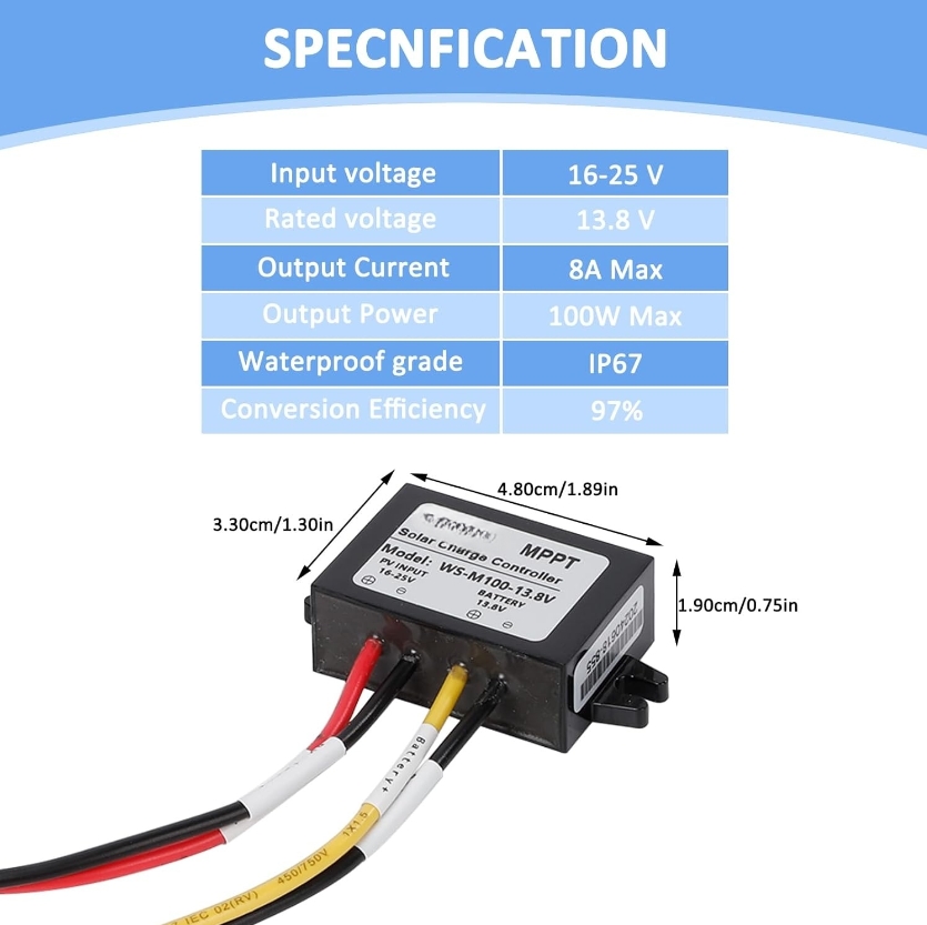 100W For MPPT 1* Solar Charge  - Charge Controller Solar recension och pris